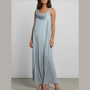 The Vanity Room Rayon Dusty Blue Strapless Maxi Sz Small